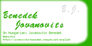 benedek jovanovits business card